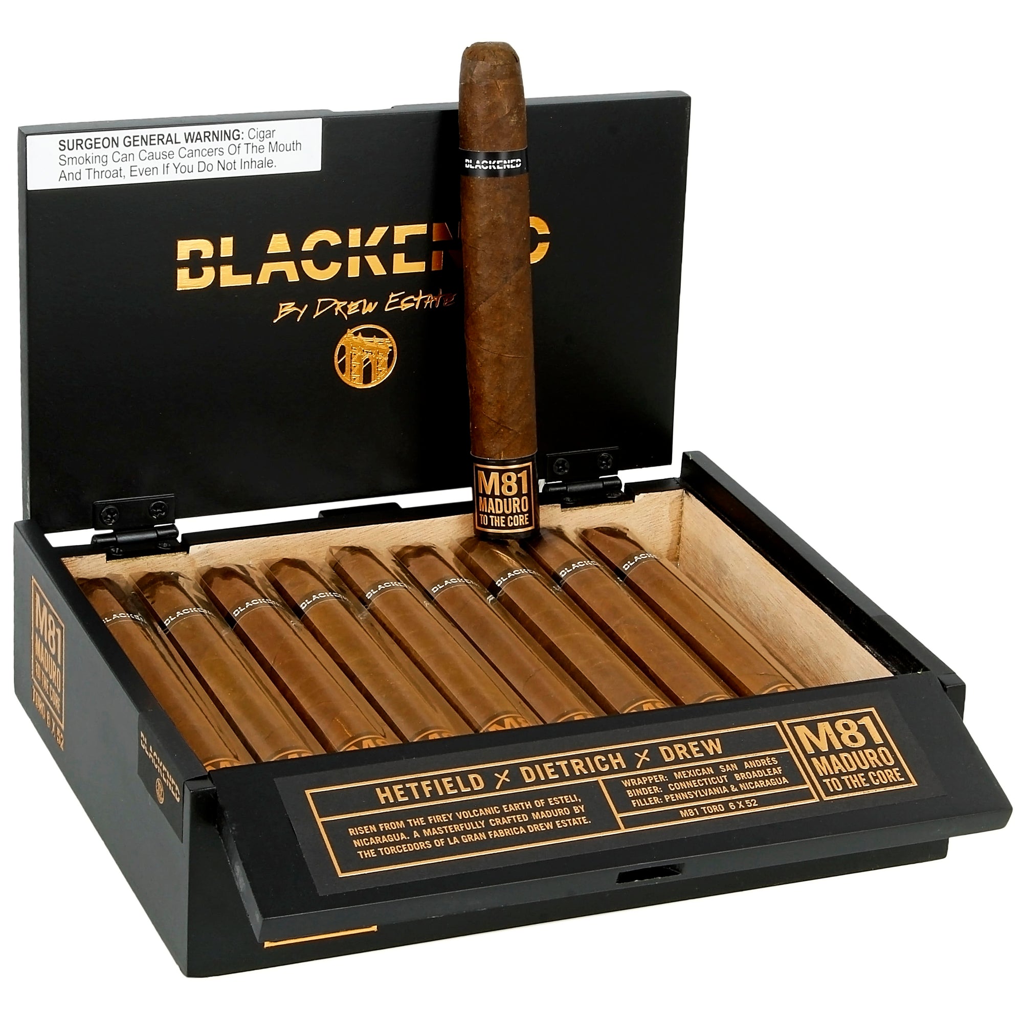 DREW ESTATE BLACKENED M81 MADURO TORO 6X52 BOX 20ct