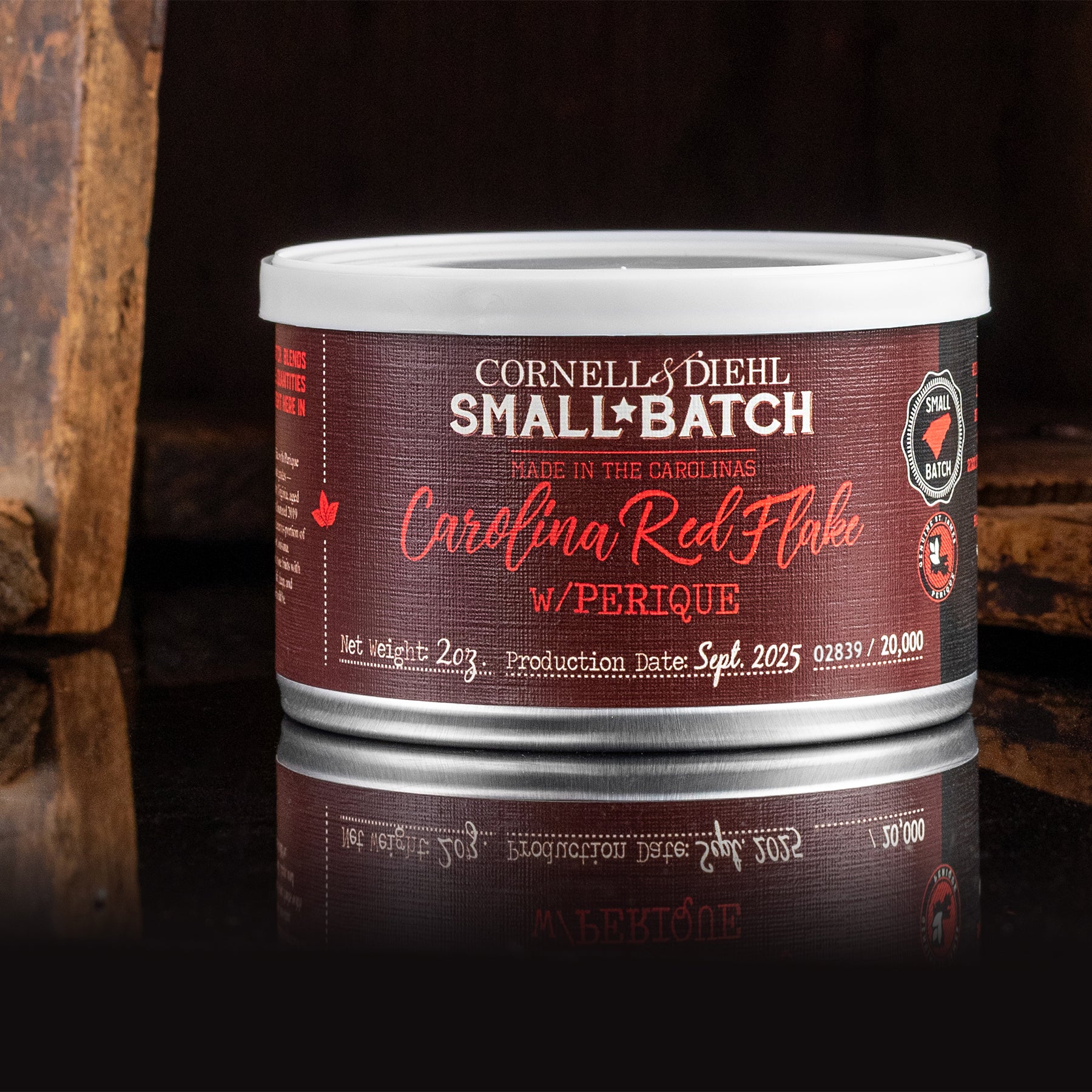 Cornell & Diehl Carolina Red Flake with Perique (2oz Tobacco Tin)