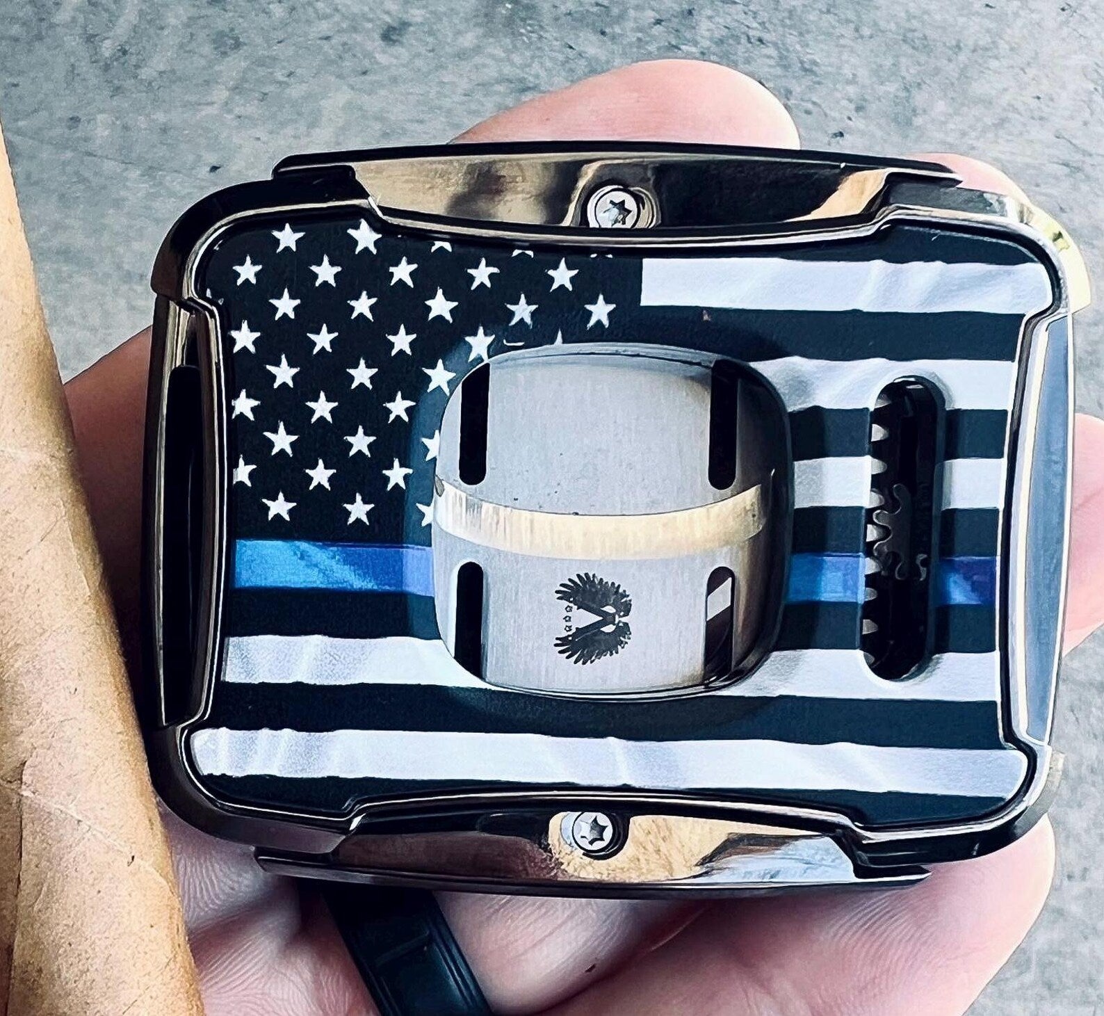 Valor Thin Blue Line Dual Blade Cigar Cutter